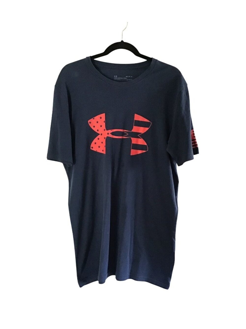 Under Armour Mens Black & Red Graphic T-Shirt Medium Cotton
